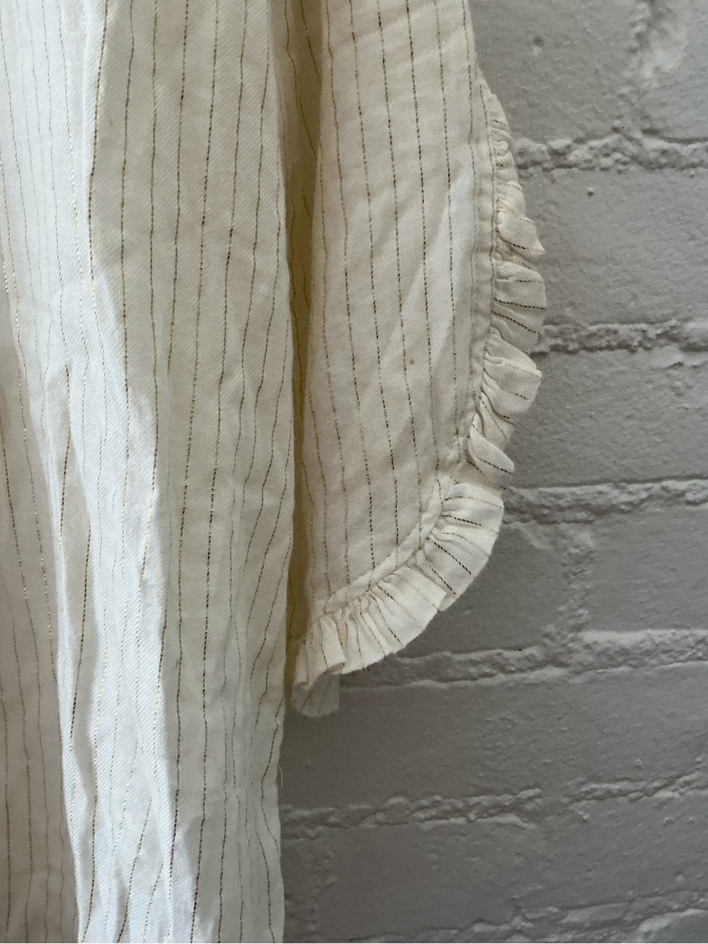 Aerie Flowy Ruffled Tunic Top Blouse Cream Coquette Feminine Festival Fairy Boho - Picture 3 of 11